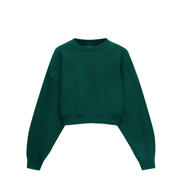 Green Crop Sweatshirt