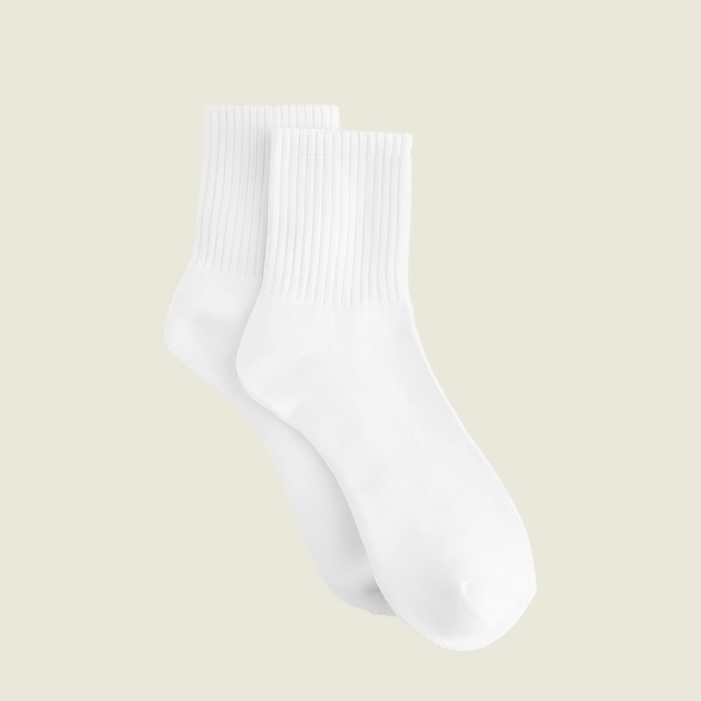 White Half Socks