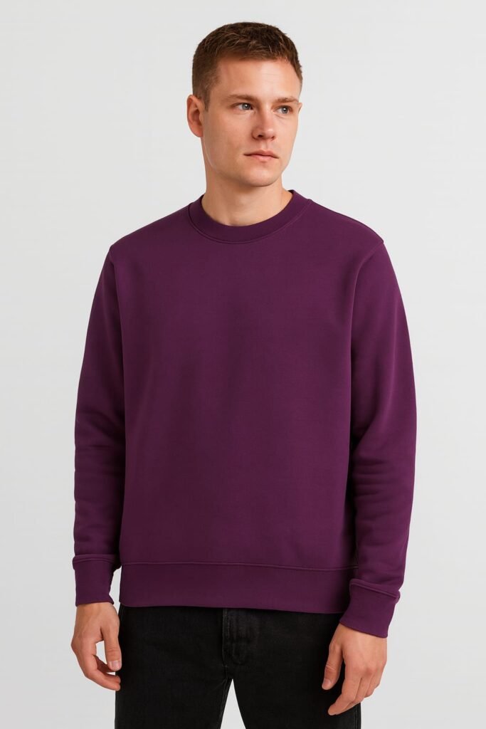 Basic Crew neck sweatshirt unisex purple