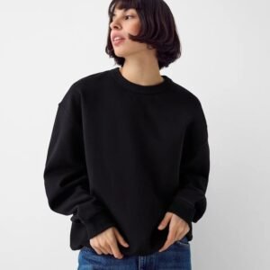 Regular fit Basic Crew neck sweatshirt unisex black