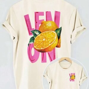 White Oversized Lemon unisex t-shirt
