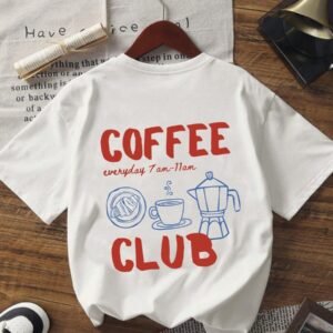 White Oversized Coffee unisex t-shirt