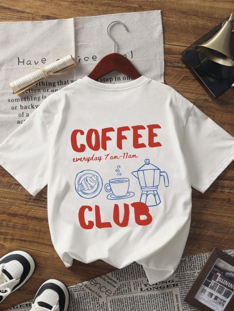 White Oversized Coffee unisex t-shirt