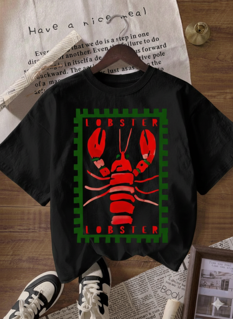 Black Oversized Lobster unisex t-shirt