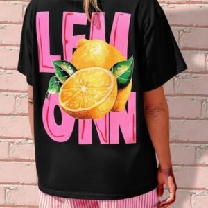 Black Oversized Lemon unisex t-shirt