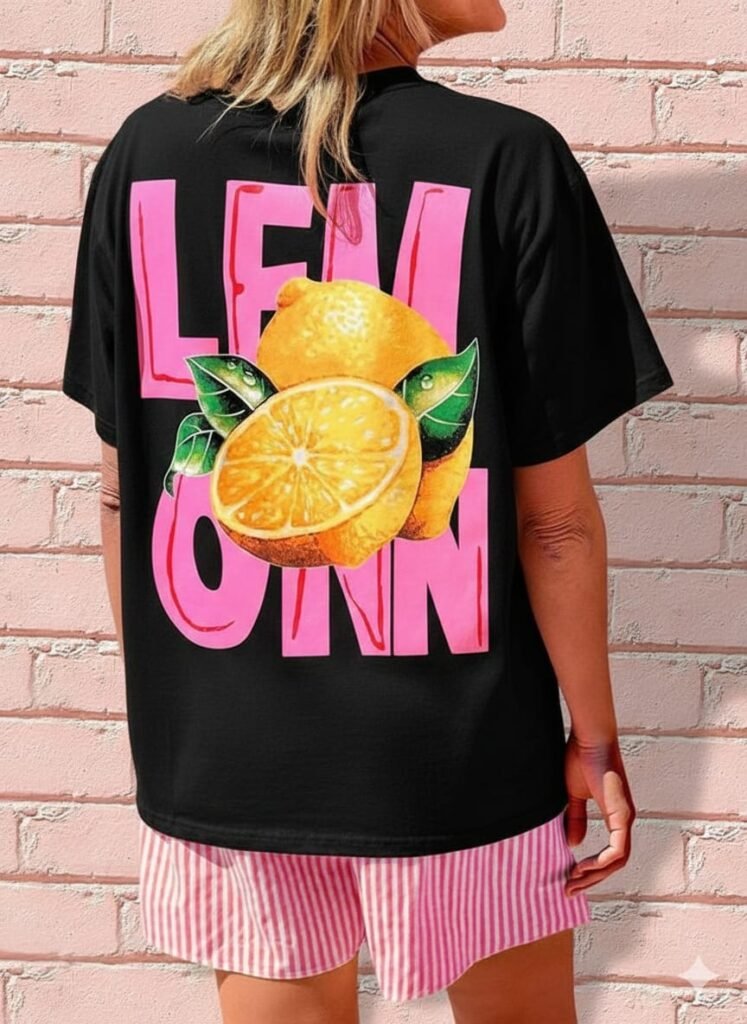 Black Oversized Lemon unisex t-shirt