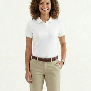 Basic Short Sleeve White Unisex Polo Shirt