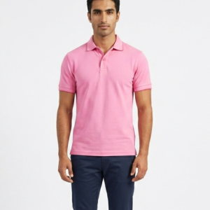Basic Short Sleeve Pink Unisex Polo Shirt