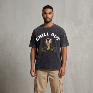 Washed Oversized Chillout Monkey unisex t-shirt