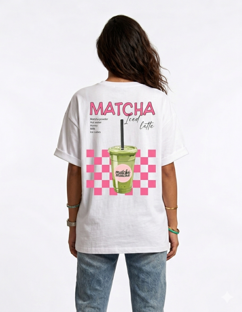 White Oversized Matcha unisex t-shirt