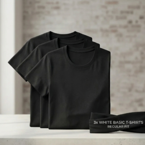 Pack of 3 Basic Black regular fit t-shirts - cotton