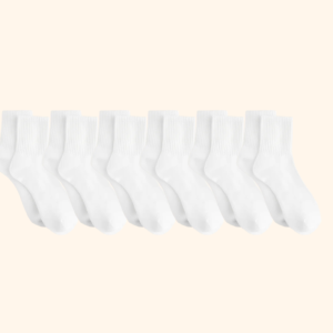 Pack Of 6 White Half Socks