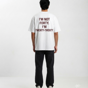 White Oversized Not Forty unisex t-shirt
