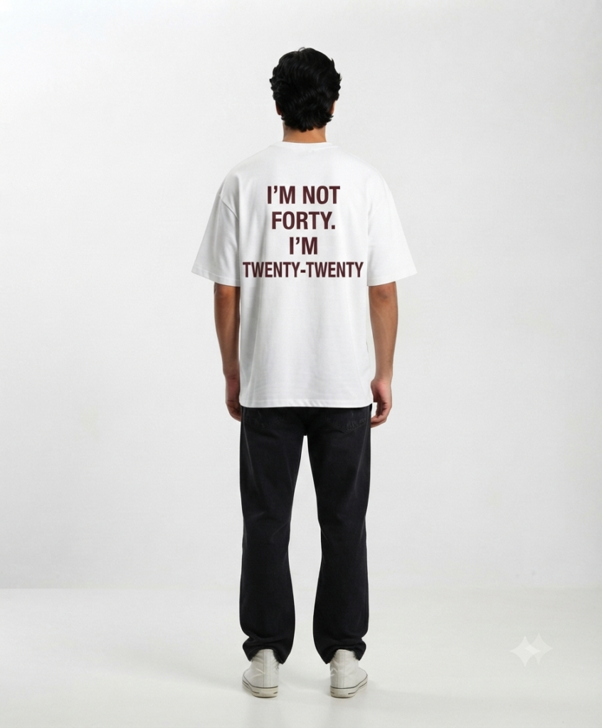White Oversized Not Forty unisex t-shirt