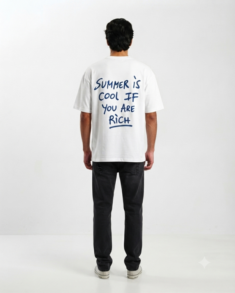 White Oversized Summer unisex t-shirt