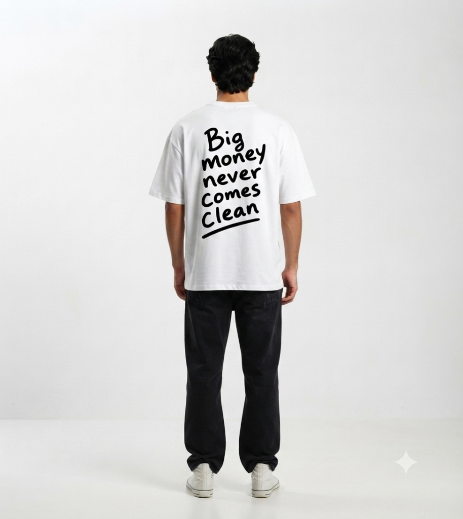White Oversized Big Money unisex t-shirt