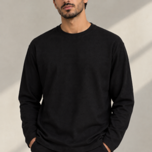 Basic Relaxed Long Sleeve Black Under-Shirt