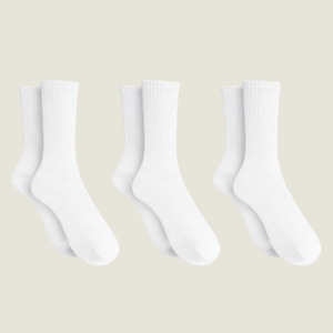 Pack Of 3 White Long Socks