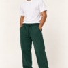 Male model wearing HODOOMY wood green unisex wide leg cotton sweatpants, front view